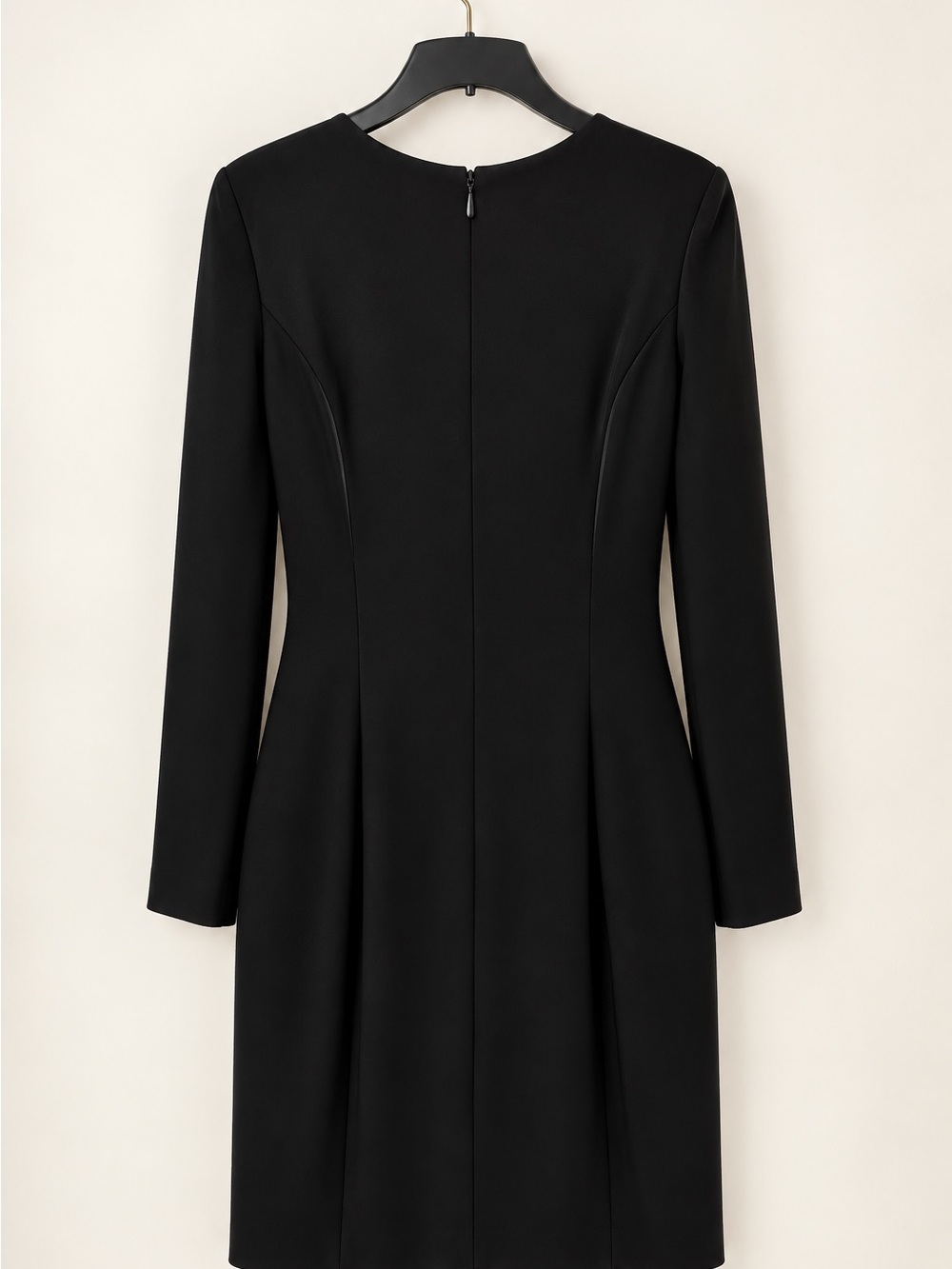 Ralph Lauren Black Long Sleeve Fitted Sheath Dress